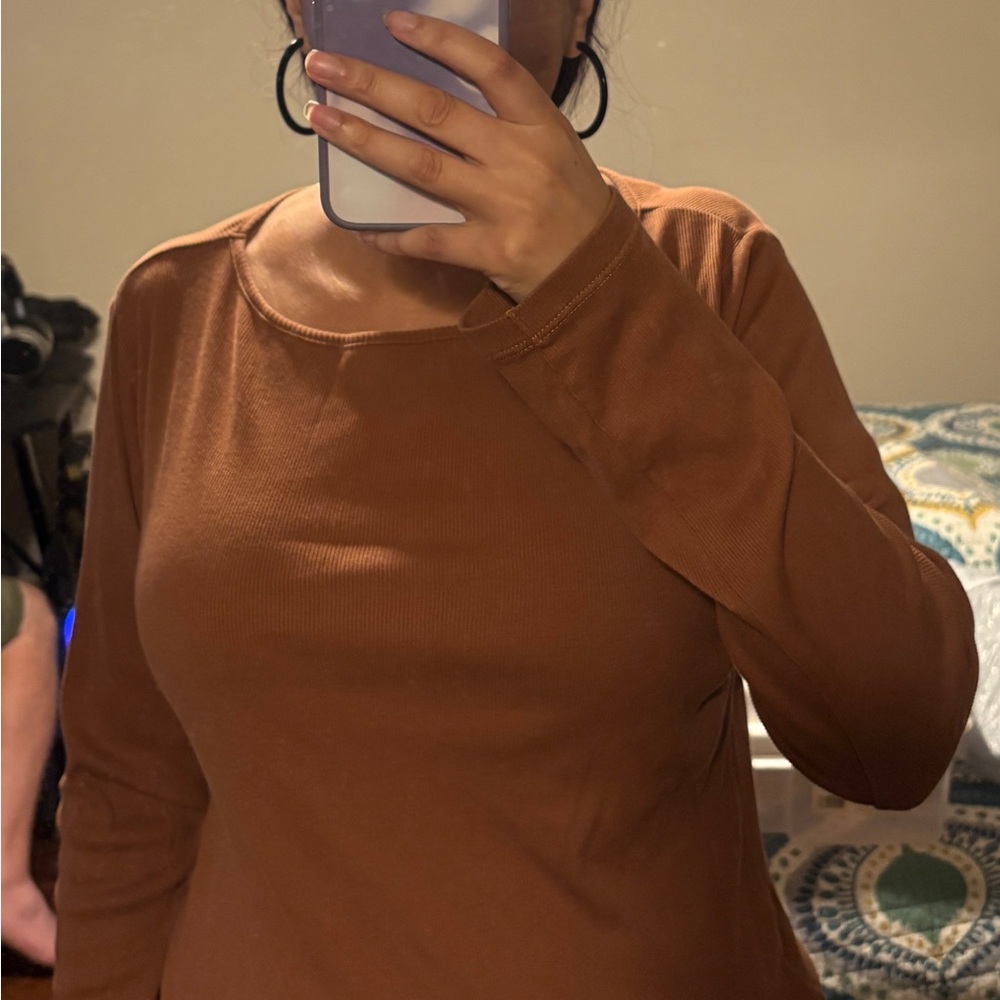 Indigenous Long Sleeve Top in Rustic Brown